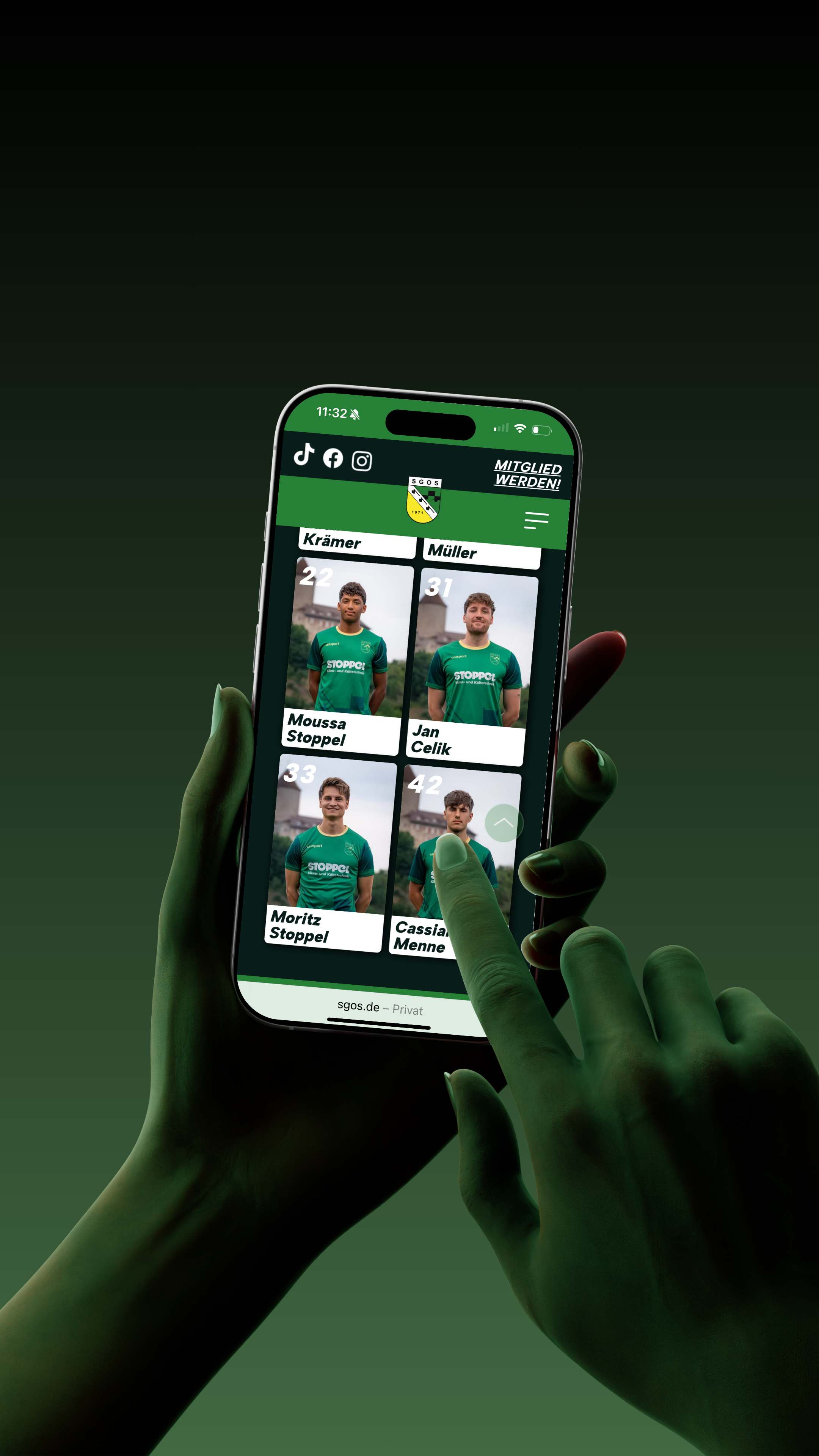 SGOS Website auf Smartphone