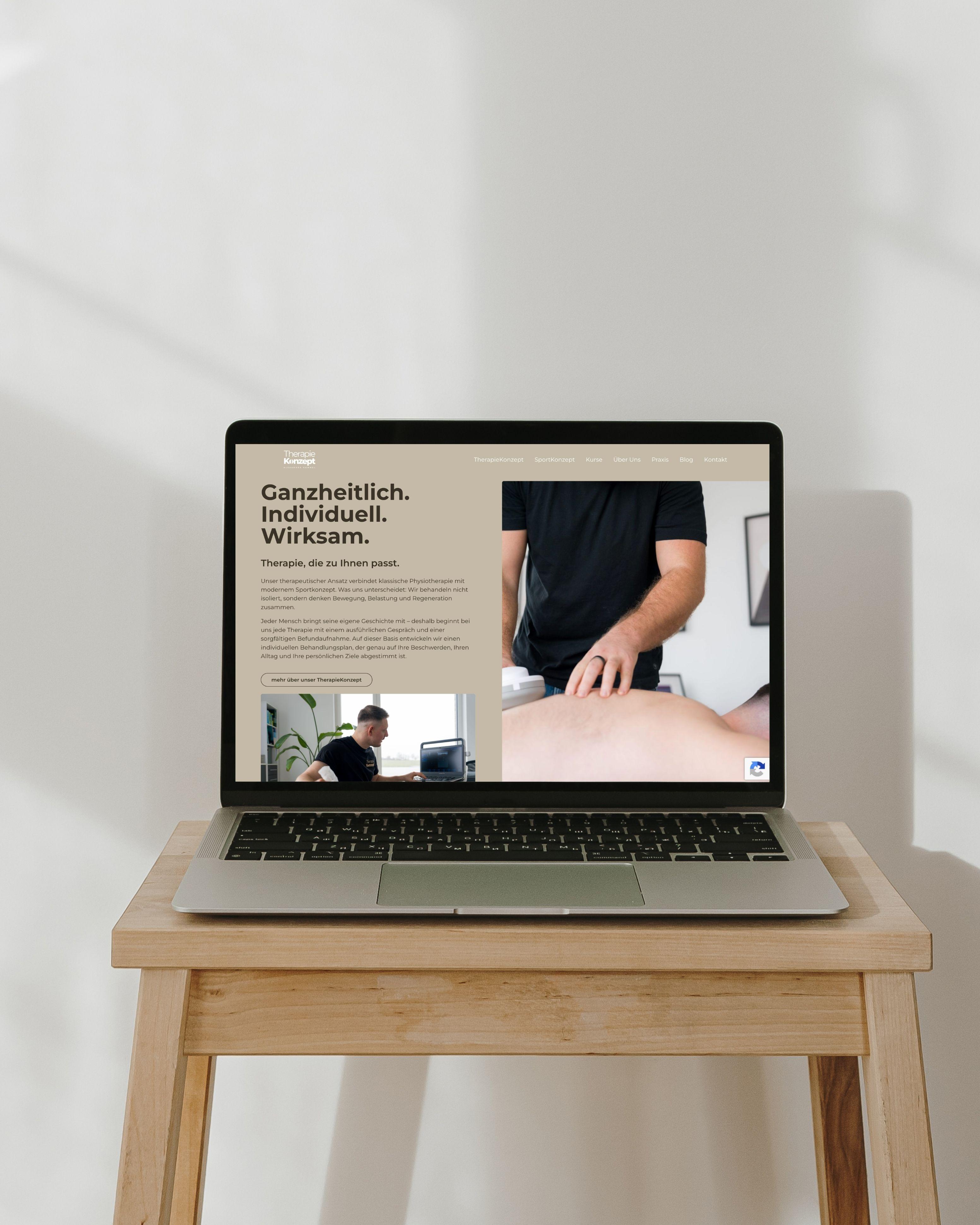 Therapie Konzept Website Mockup